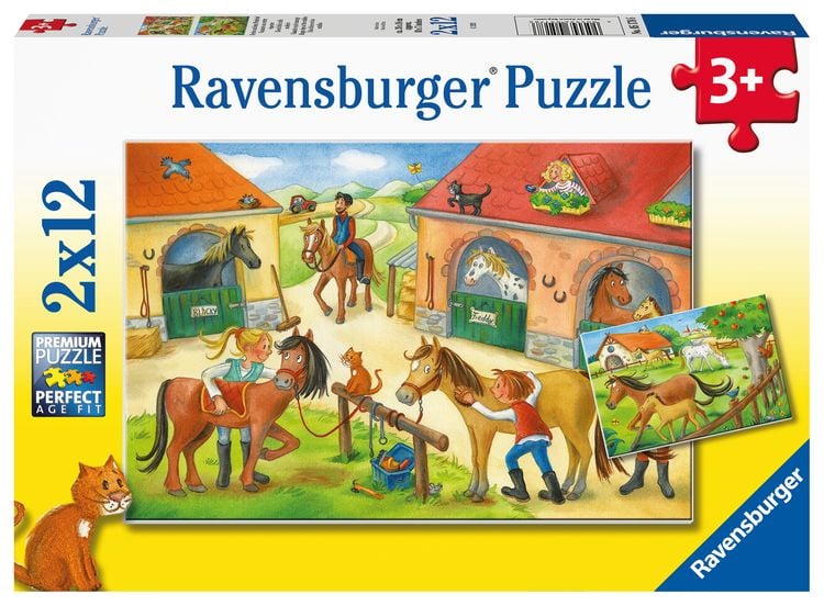 Produktbild: Puzzle Ravensburger Ferien auf dem Pferdehof 2 X 12 Teile