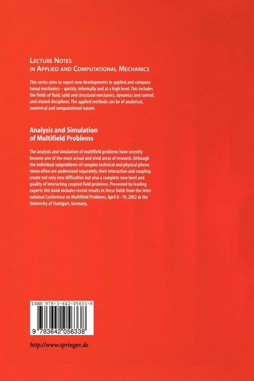 Produktbild: Analysis and Simulation of Multifield Problems