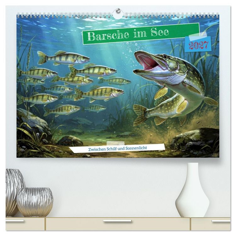 Produktbild: Barsche im See (hochwertiger Premium Wandkalender 2027 DIN A2 quer), Kunstdruck in Hochglanz