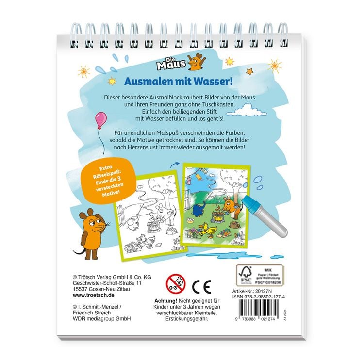 Produktbild: Tr&ouml;tsch Die Maus Zaubermalspa&szlig; mit Wasserstift