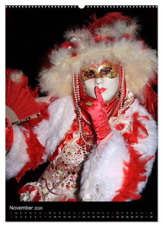 Produktbild: Karneval in Venedig - Phantasievolle Masken (Wandkalender 2026 DIN A2 hoch), CALVENDO Monatskalender