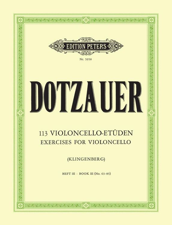 Produktbild: 113 Exercises for Violoncello Vol.3