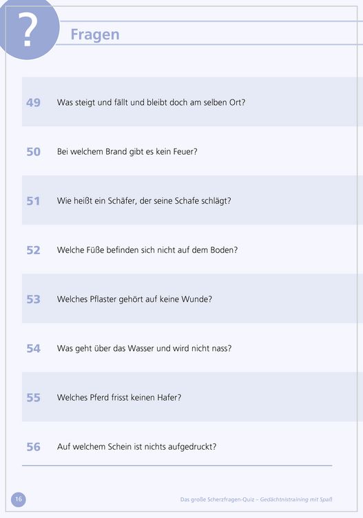 Produktbild: Das gro&szlig;e Scherzfragen-Quiz f&uuml;r Senioren