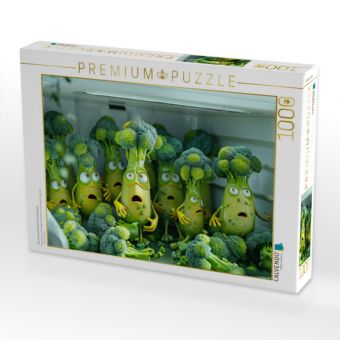 Produktbild: CALVENDO Puzzle Staunender Brokkoli im K&uuml;hlschrank | 1000 Teile Lege-Gr&ouml;&szlig;e 64x48cm Foto-Puzzle f&uuml;r gl&uuml;ckliche Stunden