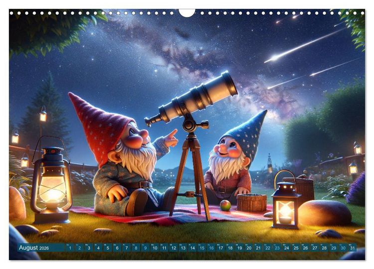 Produktbild: Jahreszeiten im Zwergenreich: Ein Gartenabenteuer (Wandkalender 2026 DIN A3 quer), CALVENDO Monatskalender