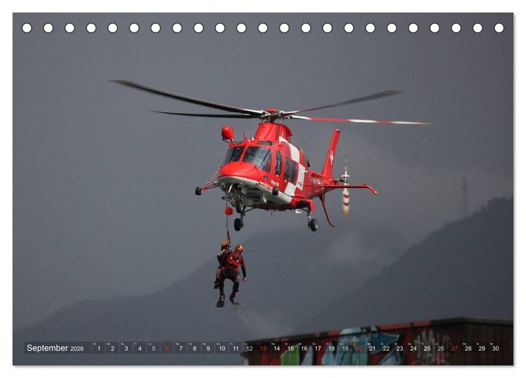 Produktbild: Helikopter in der Luft (Tischkalender 2026 DIN A5 quer), CALVENDO Monatskalender