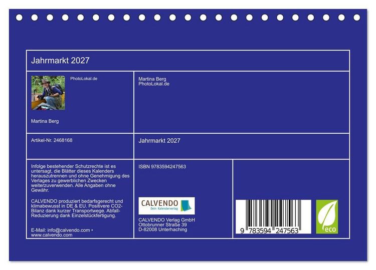 Produktbild: Jahrmarkt 2027 (Tischkalender 2027 DIN A5 quer), CALVENDO Monatskalender
