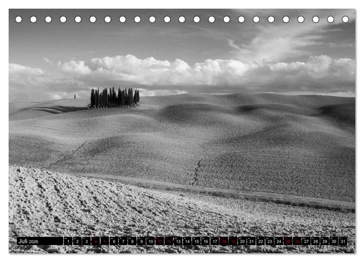 Produktbild: Toscana - monocromatico (Tischkalender 2026 DIN A5 quer), CALVENDO Monatskalender