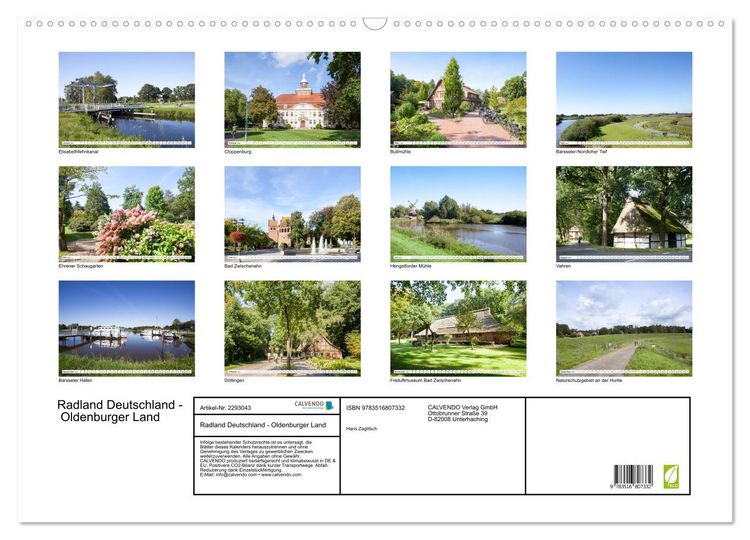 Produktbild: Radland Deutschland - Oldenburger Land (Wandkalender 2027 DIN A2 quer), CALVENDO Monatskalender