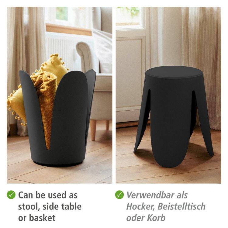 Produktbild: Badhocker Mod. Comiso Schwarz matt, belastbar bis 180 kg