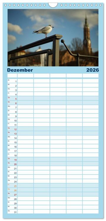 Produktbild: Familienplaner 2026 - Landshut bei Tag und Nacht mit 5 Spalten (Wandkalender, 21 x 45 cm) CALVENDO