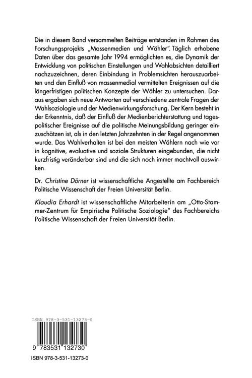Produktbild: Politische Meinungsbildung und Wahlverhalten