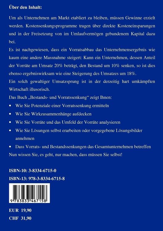 Produktbild: Bestands- und Vorratssenkung