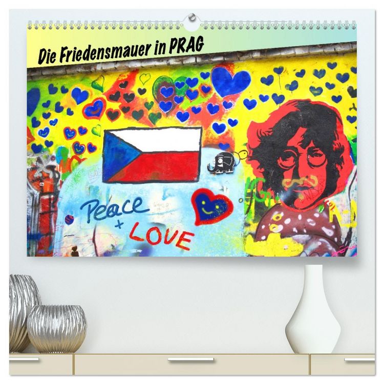 Produktbild: Die Friedensmauer in Prag (hochwertiger Premium Wandkalender 2026 DIN A2 quer), Kunstdruck in Hochglanz