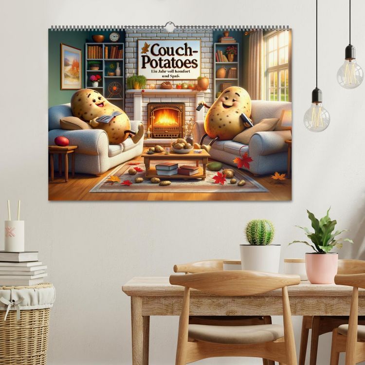 Produktbild: Couch Potatoes: Ein Jahr voll Komfort und Spa&szlig; (Wandkalender 2026 DIN A2 quer), CALVENDO Monatskalender