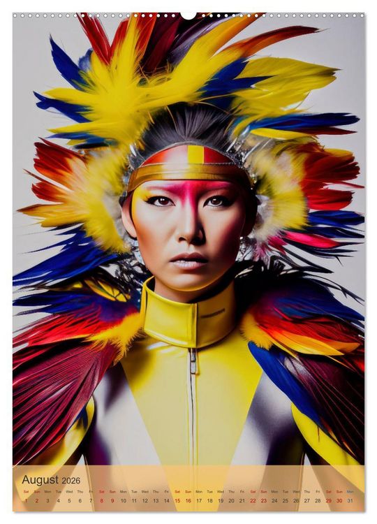 Produktbild: American beauties in a feather style (High Quality Premium Wall Calendar 2026 DIN A2 portrait),CALVENDO 12 Month Wall Calendar