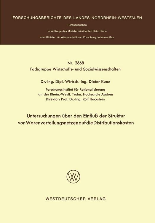 Produktbild: Untersuchungen &uuml;ber den Einflu&szlig; der Struktur von Warenverteilungsnetzen auf die Distributionskosten