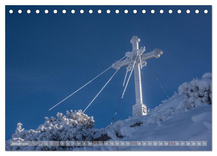 Produktbild: Gipfelkreuze auf bayerischen Bergen (Tischkalender 2026 DIN A5 quer), CALVENDO Monatskalender