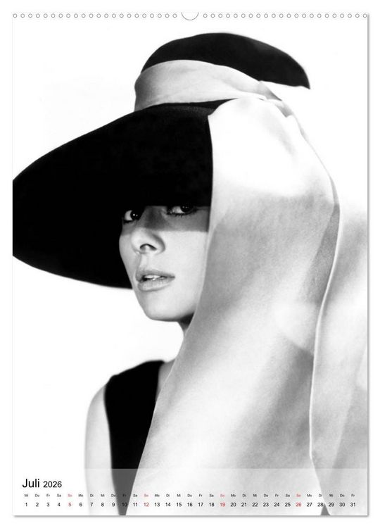 Produktbild: Hollywood-Diva - Audrey Hepburn (Wandkalender 2026 DIN A2 hoch), CALVENDO Monatskalender