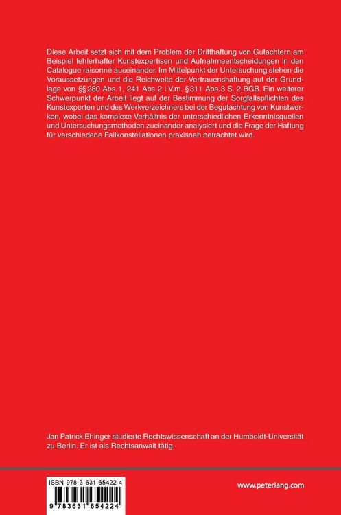 Produktbild: Dritthaftung f&uuml;r Kunstexpertisen und Aufnahmebest&auml;tigungen in den Catalogue raisonn&eacute;