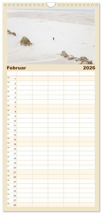 Produktbild: Familienplaner 2026 - Traumstr&auml;nde der Nordsee mit 5 Spalten (Wandkalender, 21 x 45 cm) CALVENDO