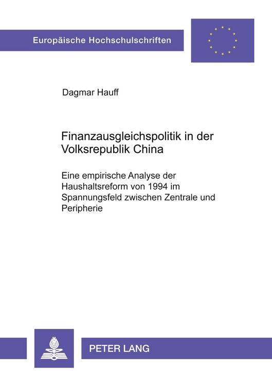 Produktbild: Finanzausgleichspolitik in der Volksrepublik China