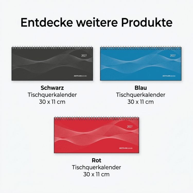 Produktbild: Tisch-Querkalender Profi rot 2027