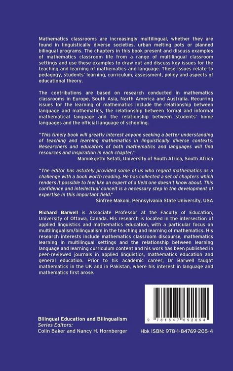 Produktbild: Multilingualism in Mathematics Classrooms