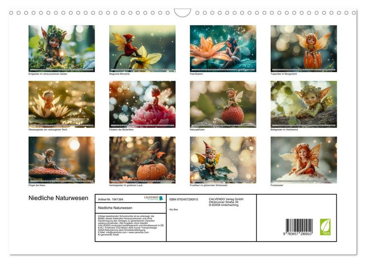 Produktbild: Niedliche Naturwesen (Wandkalender 2026 DIN A3 quer), CALVENDO Monatskalender