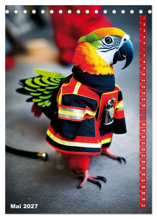 Produktbild: Feuerwehr - Tierischer Feuerwehrkalender (Tischkalender 2027 DIN A5 hoch), CALVENDO Monatskalender
