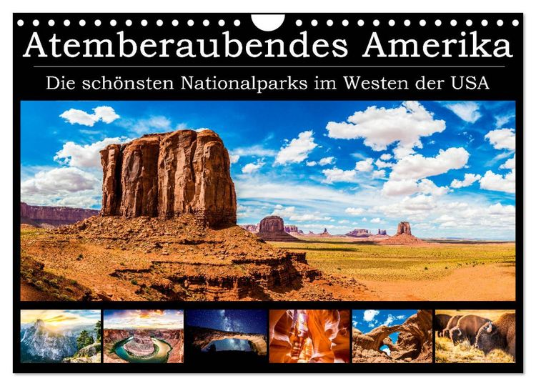 Produktbild: Atemberaubendes Amerika - Die sch&ouml;nsten Nationalparks im Westen der USA (Wandkalender 2026 DIN A4 quer), CALVENDO Monatskalender