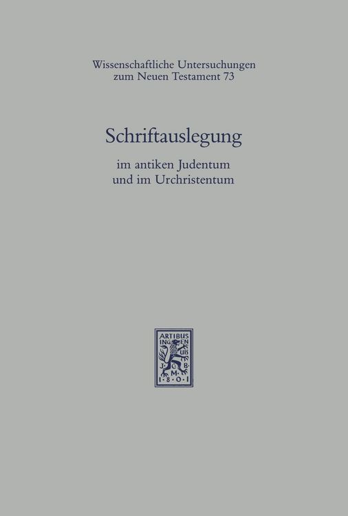 Produktbild: Schriftauslegung im antiken Judentum und im Urchristentum