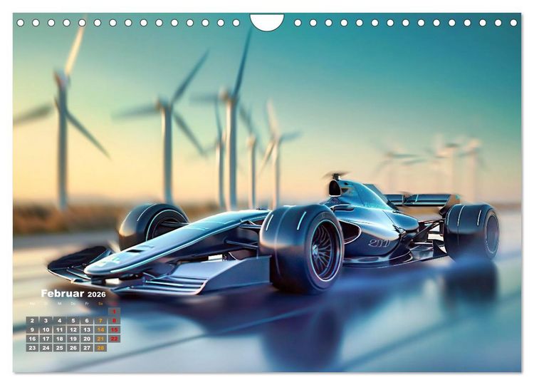 Produktbild: Formel E futuristisch (Wandkalender 2026 DIN A4 quer), CALVENDO Monatskalender