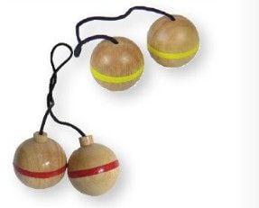 Produktbild: BEX 599-519 Leitergolf Ersatz B&auml;lle, 3 Sets mit blauem Ring, Gummibaum Holz
