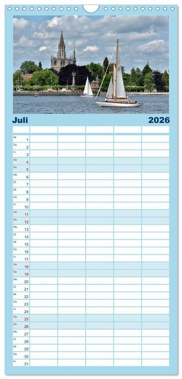 Produktbild: Familienplaner 2026 - Zauberhafter Westlicher Bodensee mit 5 Spalten (Wandkalender, 21 x 45 cm) CALVENDO