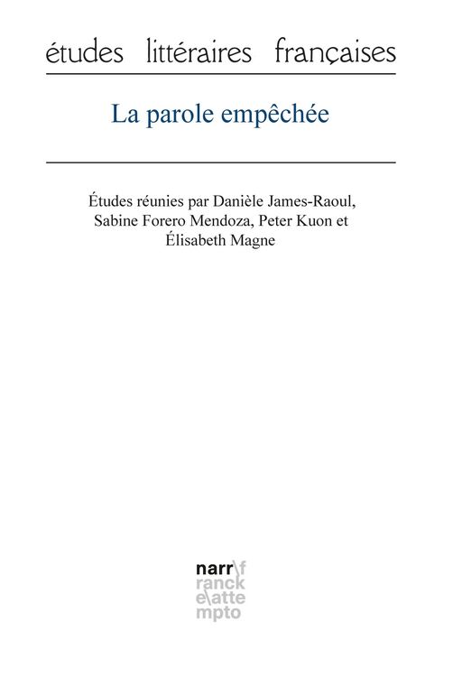 Produktbild: La parole emp&ecirc;ch&eacute;e