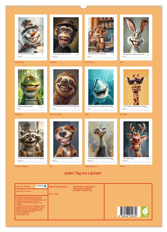 Produktbild: Jeden Tag ein L&auml;cheln (hochwertiger Premium Wandkalender 2026 DIN A2 hoch), Kunstdruck in Hochglanz