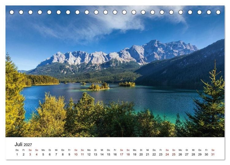 Produktbild: Bayerische Seen - Wo die Berge das Wasser ber&uuml;hren (Tischkalender 2027 DIN A5 quer), CALVENDO Monatskalender