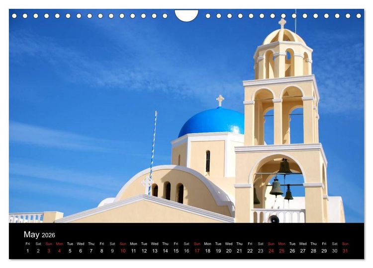 Produktbild: Lights of Santorini (Wall Calendar 2026 DIN A4 landscape), CALVENDO 12 Month Wall Calendar