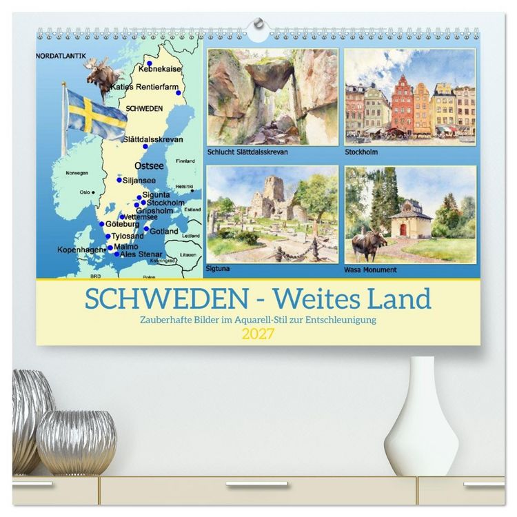 Produktbild: Schweden - Weites Land (hochwertiger Premium Wandkalender 2027 DIN A2 quer), Kunstdruck in Hochglanz