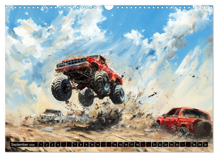Produktbild: Wilde Monstertrucks (Wandkalender 2026 DIN A3 quer), CALVENDO Monatskalender