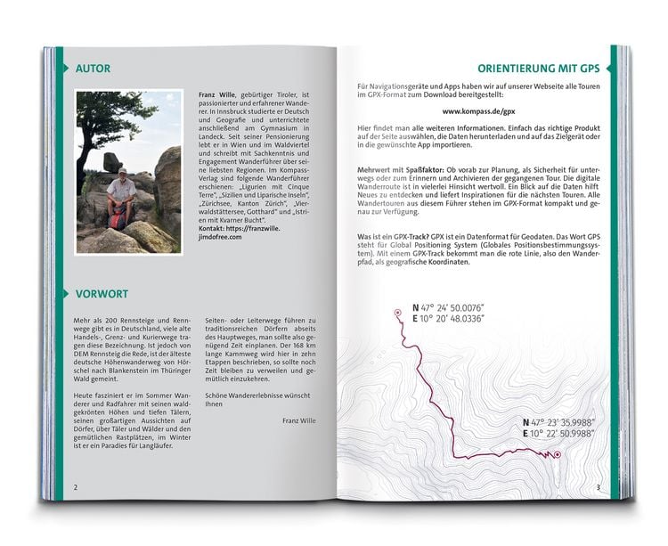 Produktbild: KOMPASS Wanderf&uuml;hrer Rennsteig, 10 Etappen