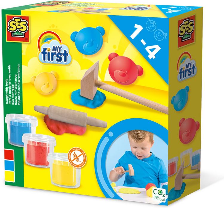 Produktbild: Knete mit Werkzeug 3x90gr My first