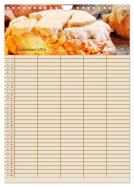 Produktbild: Italienische K&uuml;che mit Familienplaner (Wandkalender 2026 DIN A4 hoch), CALVENDO Monatskalender