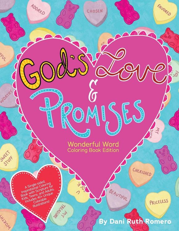 Produktbild: God's Love & Promises - Single-sided Inspirational Coloring Book with Scripture for Kids, Teens, and Adults, 40+ Unique Colorable Illustrations