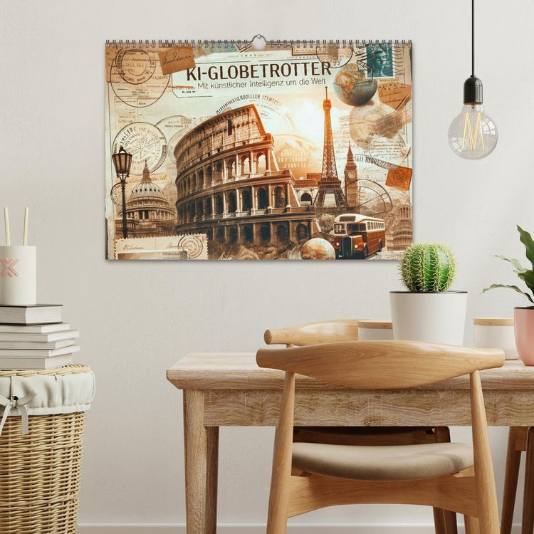 Produktbild: KI-Globetrotter: Mit k&uuml;nstlicher Intelligenz um die Welt (Wandkalender 2026 DIN A3 quer), CALVENDO Monatskalender
