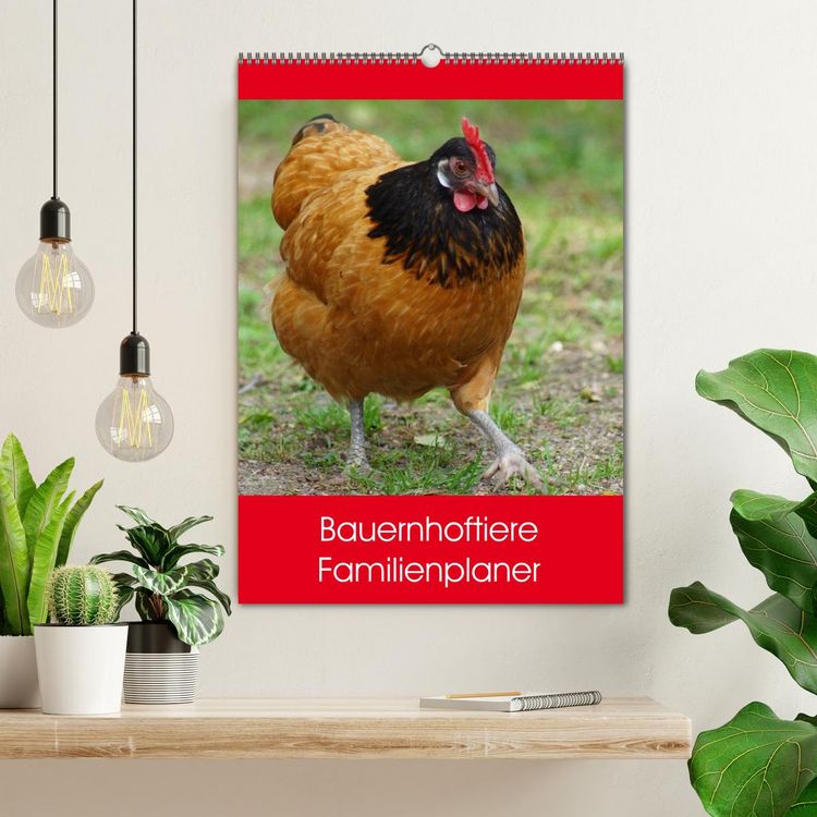 Produktbild: Bauernhoftiere Familienplaner (Wandkalender 2026 DIN A2 hoch), CALVENDO Monatskalender