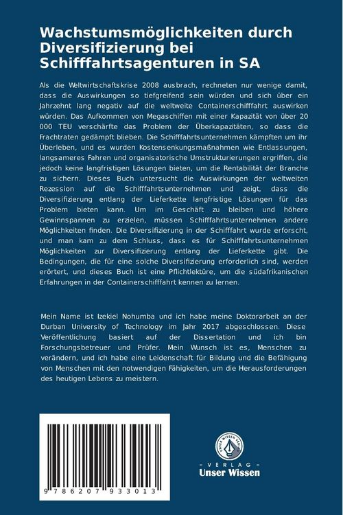 Produktbild: Wachstumsm&ouml;glichkeiten durch Diversifizierung bei Schifffahrtsagenturen in SA
