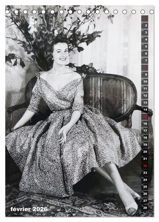 Produktbild: Deux mannequins des ann&eacute;es 1950 - Les jumelles Thea et Helga (Calendrier de bureau 2026 DIN A5 horizontal), CALVENDO calendrier mensuel