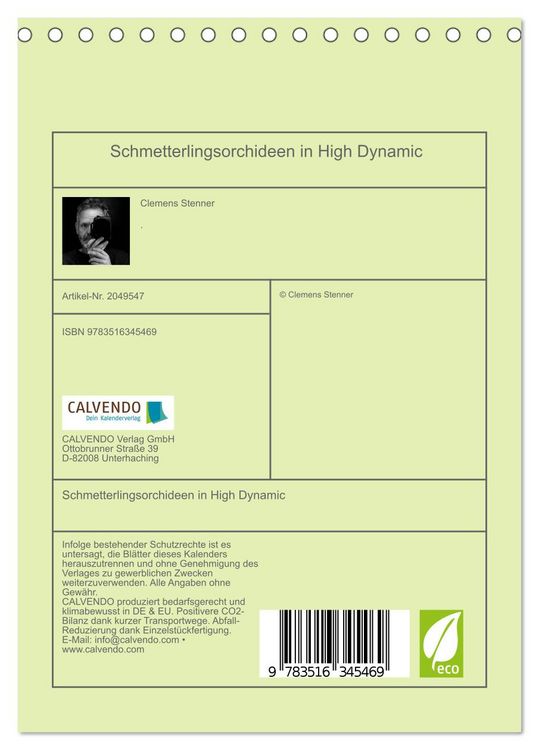 Produktbild: Schmetterlingsorchideen in High Dynamic (Tischkalender 2026 DIN A5 hoch), CALVENDO Monatskalender